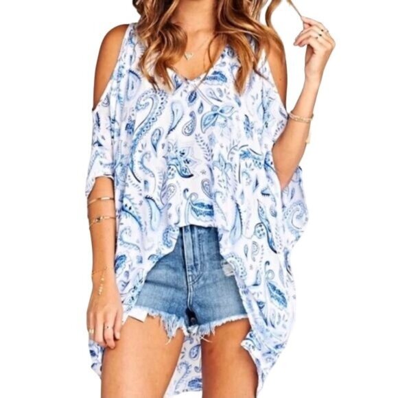 Show Me Your MuMu Peta-boo Tunic Size Medium Snake Water Moccasin V Neck Sz M - Picture 8 of 9